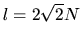 $l=2\sqrt{2}N$